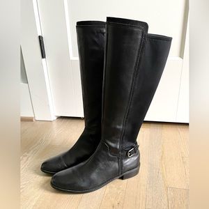 Tahari leather Renee riding boots in black